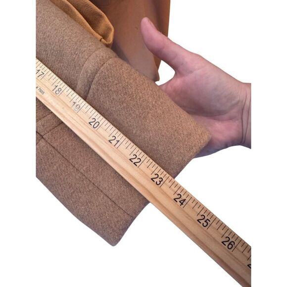 J.Crew Wool Coat Sz 12 Camel Funnel Neck Cocoon Style Fall Winter EUC Classic - Picture 15 of 15